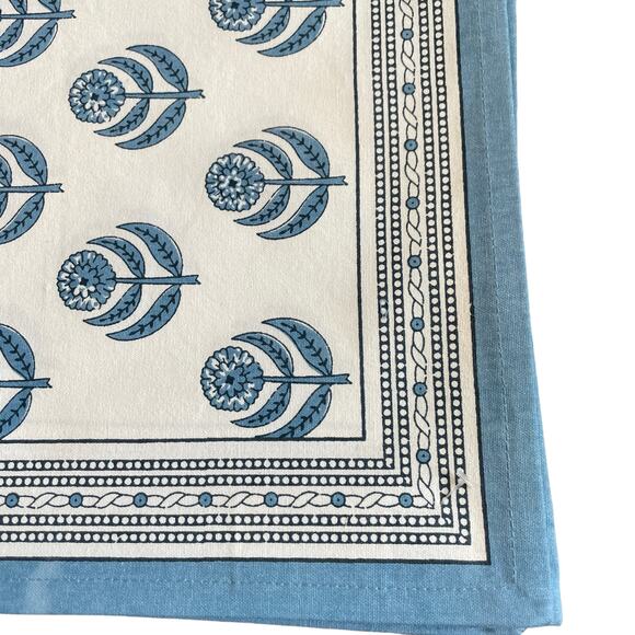 TIRAMISU Spring Summer Blue Floral 100% Cotton 13X19 Placemats Set of 4 NEW - Picture 4 of 5